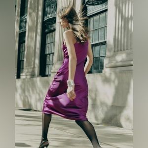 Zara festive days collection satin effect dress